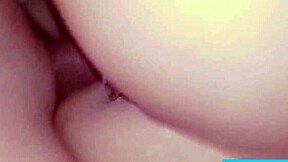 After college party 18yo latina slut flashes anal plug before pink pussy fuck.