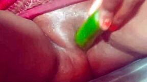 Chubby Indian Wife Fucked by Cucumber on Ranch