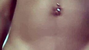 brazilian ebony skinny flashes tits and rides huge dildo solo