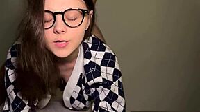 Petite college nerd pussy pounded rough by monster cock pov