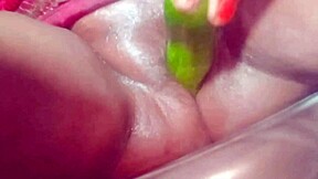 Chubby Indian Wife Fucked by Cucumber on Ranch