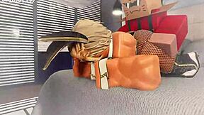 she slides rabbit toy deep into her teen pussy pov