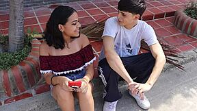 chica calls hermanastro over but really wants his hot fuck en espanol