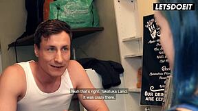 Blonde teen babe missy luv rides big cock deep in horny hostel