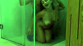 Shower turns hardcore with deepthroat doggystyle and missionary pounding