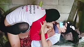 Tupad employee begs big cucumber to cum deep in her juicy pussy