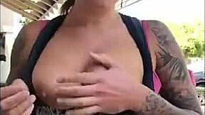 i flash tits fuck public with felicity feline slut compilation