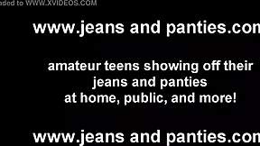 curvy teen maggie peels tight jean shorts off fat ass