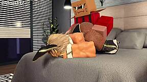 she slides rabbit toy deep into her teen pussy pov