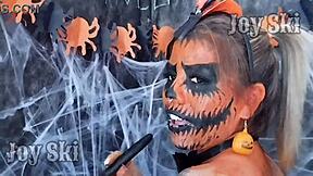 ever fucked a pumpkin? dive into this hot halloween lesbian fetish romp