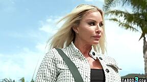 teen offers milf stepmom robbin banx big cock ride