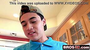 brunette teen 18+ blows and rides stepbro in kitchen