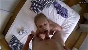 morning horny blonde teen sucks big cock then pov fuck cums