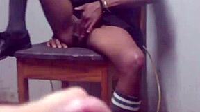 Daddy watch this hot schoolgirl rub her wet pussy