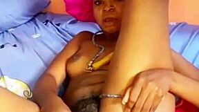 damn blessing ochanya jonah stuffs that skipping rope deep in her squirting hairy pussy machine style