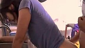 petite latina milf moans homemade pov doggy pussy fuck brown eyes