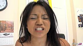 black monster cock teacher chokes tiny asian teen during rough bbc doggystyle lesson