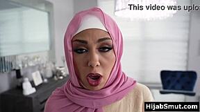 uhh my arab virgin hijab girl sucks my cock so good first time