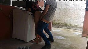 housewife pays washing machine tech with her big ass while hubby's out 😈 bareback moaning tight pussy