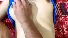 Fucking Desi Virgin Stepsister's Tight Pussy on Bed with Huge Tits Bouncing