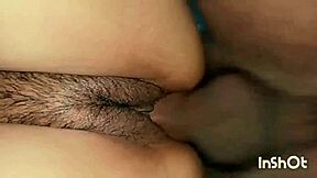 indian girl bounces boyfriend's hard penis with eager rhythm