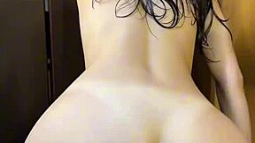 Big Ass College Coed Emerges from Shower Bent Over Spreading Wet Pussy for Roommate