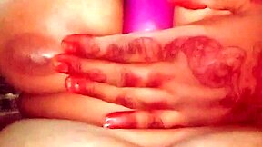 horny asian teen stuffs brinjal deep in pussy for messy orgasm