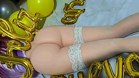 She offers tight ass for fucking while sucking hard cock with virgin pussy as new years gift