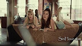 y2k 18+ teens dive into wild petite latina cowgirl threesomes