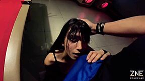 winning fight game roleplay then pounding skinny goth gamer luna hard