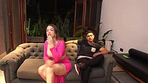 hubby turns cuckold watching busty blonde brazilian ride her muscular best friend's huge cock