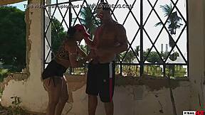 ksal hot milf invades abandoned house for anal pounding on porch