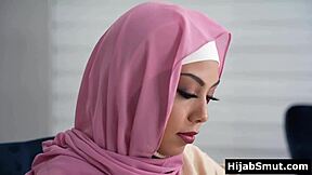 uhh my arab virgin hijab girl sucks my cock so good first time