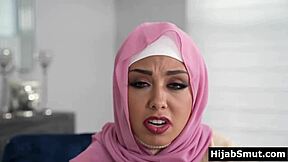 uhh my arab virgin hijab girl sucks my cock so good first time