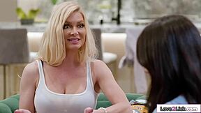 stepdaughter shares first lesbian kiss and face sitting with busty stepmom