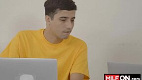 Teen Boy Drills Two Big Tit Milfs!