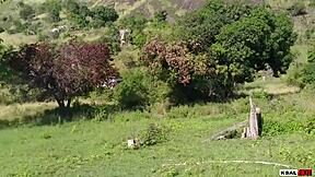 ksal hot milf invades abandoned house for anal pounding on porch