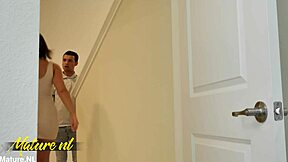 Busty Stepmom Catches Spying Son Gives Creampie