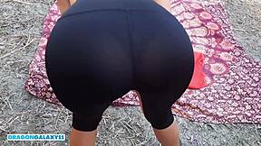 public forest creampie fills latina college slut's wet pussy