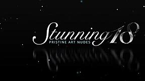 shaved teen pamela e fingers pussy with banana outdoors in lingerie