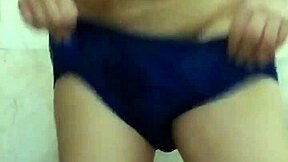 Chubby Desi Girlfriend Fingers Big Natural Tits in Bathroom