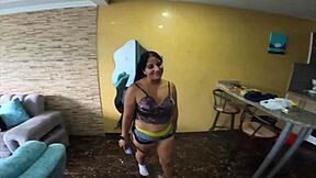 slutty latin stepsis dances submissive when home alone... so fun!