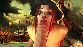 harley quinn cosplay babe stretches ass cheeks with giant dildo toy