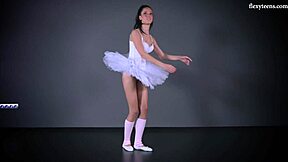 super flexible gymnast petino stretches with her huge natural tits bouncing nude