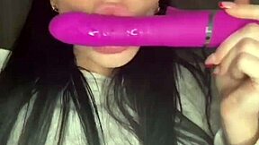 horny british girl's solo toy play