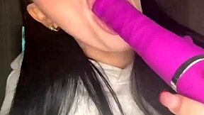 horny british girl's solo toy play