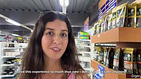 public supermarket facial after sloppy outdoor blowjob cumwalk fetish