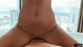 i begged her take off condom feel my cum creampie