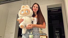 stepbrother promises cash fucks stepsis cowgirl creampies her tight pussy