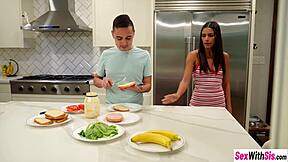 Bratty Stepsis Sucks Big Cock Over Banana Lick Fail